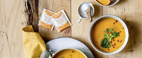 Fruity sweet potato and orange soup